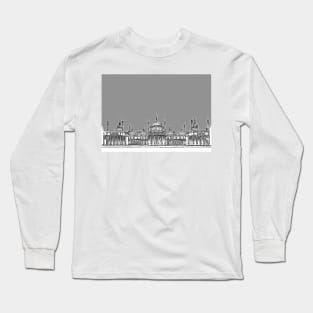 Brighton Royal Pavilion Facade ( Grey version ) Long Sleeve T-Shirt